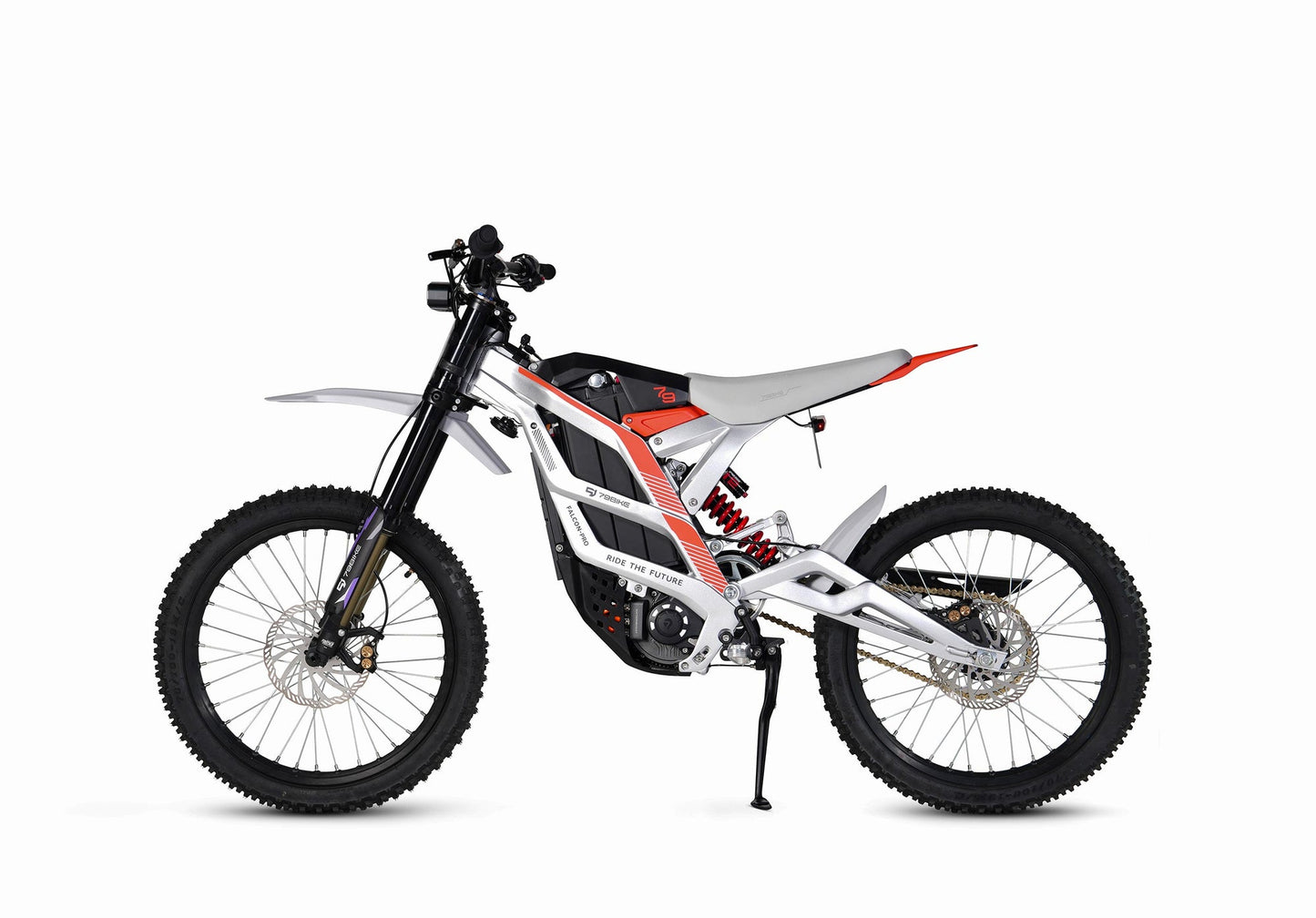 79BIKE-FalconPro-Silver-frame-Orange-Left-side